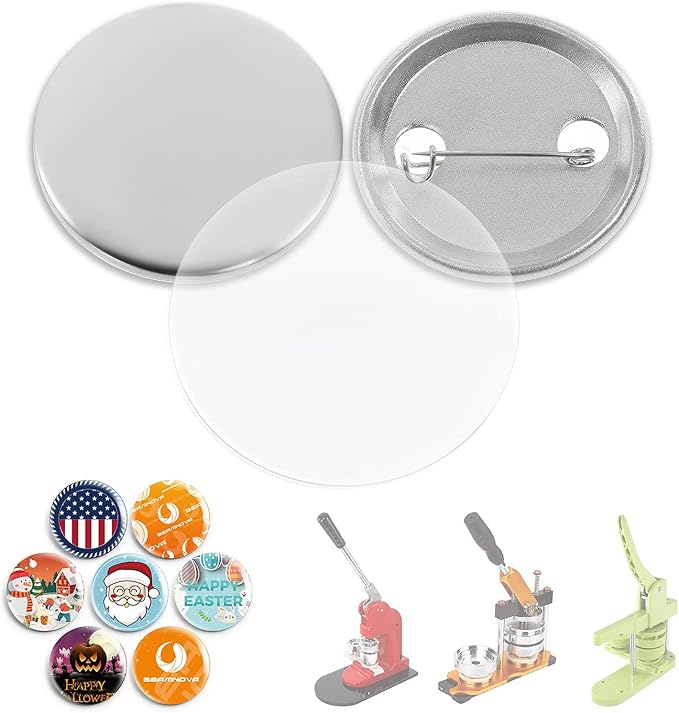 BEAMNOVA 100 sets of 1.5 inch pin-back button parts