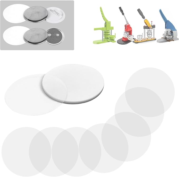 Happizza clear mylar film for button making, 200 pieces